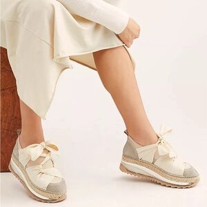 Free People Chapmin Espadrille Sneakers, Ivory, size 38